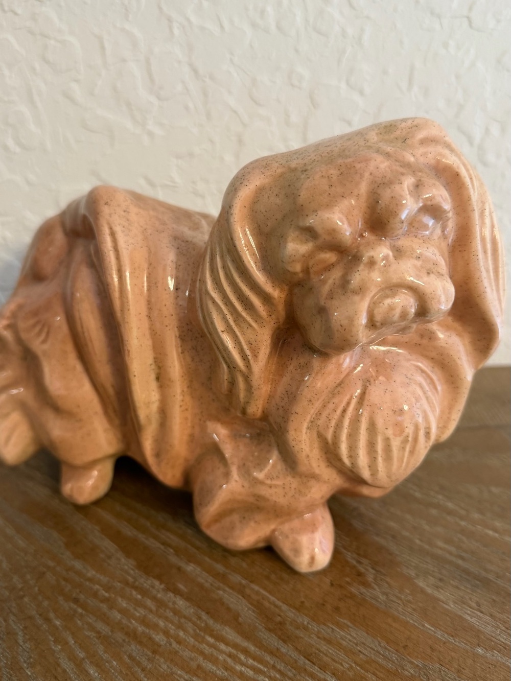 Ceramic Dog Figurine - Glaze Home Accent there is a chip out of it see pix